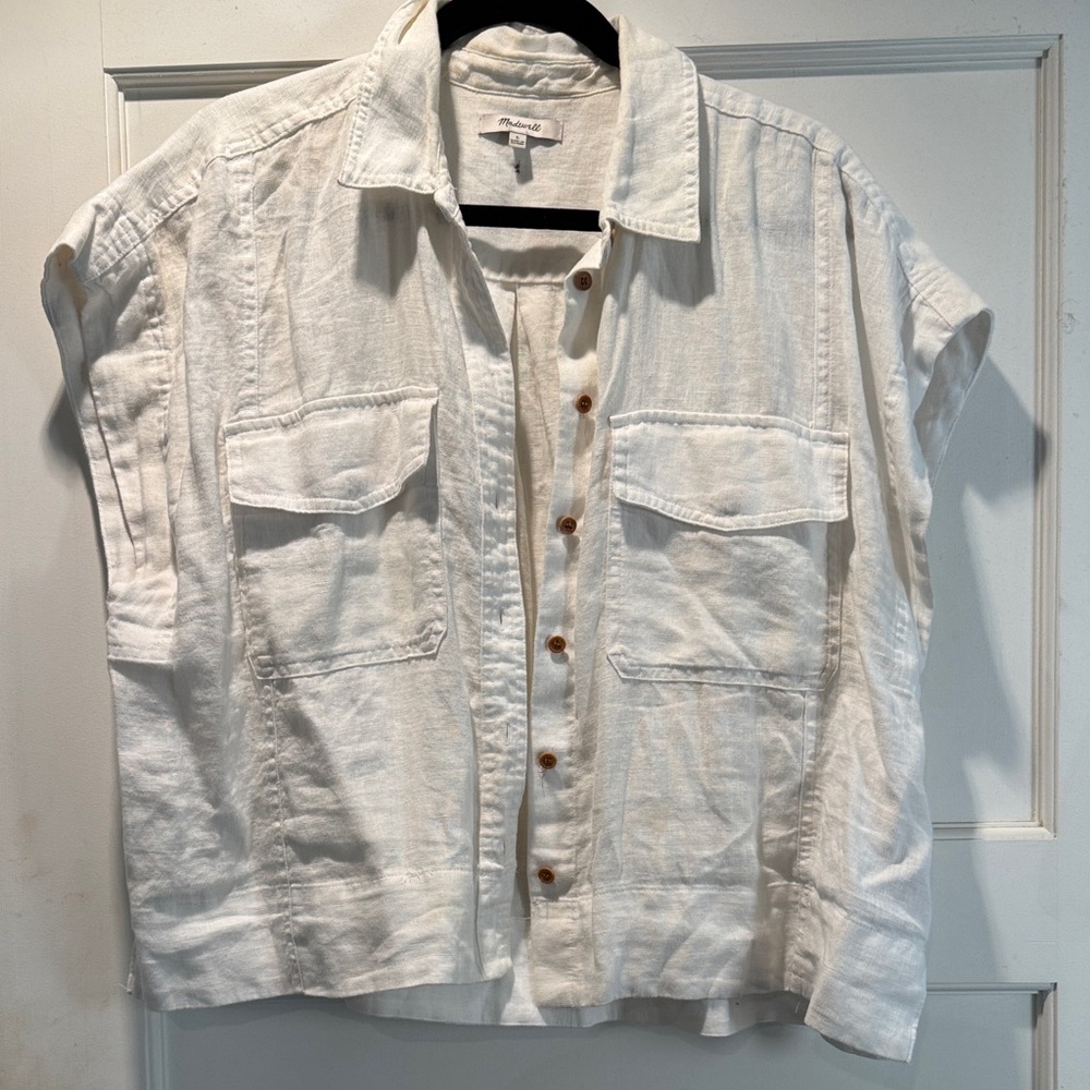 Madewell White Button Down Shirt/Jacket